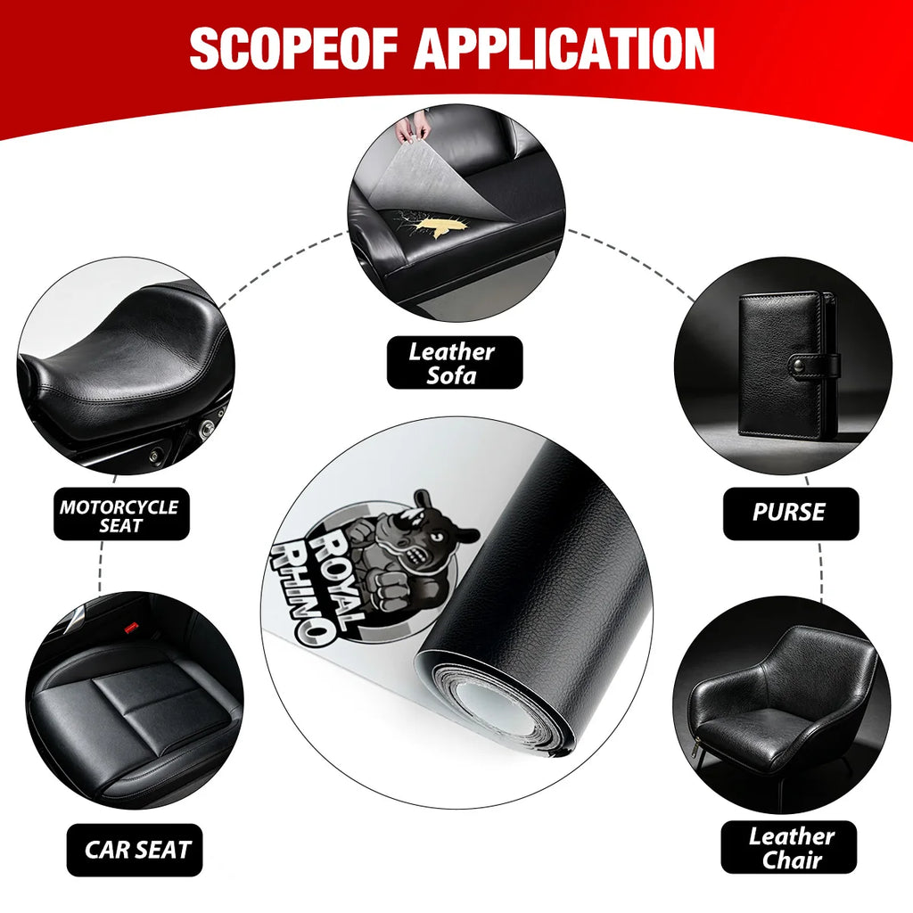 Self Adhesive Leather Repair Tape DIY Black Repair Tape for Sofa Car Seats Handbags Jackets Furniture Patch Leather Patch Qme