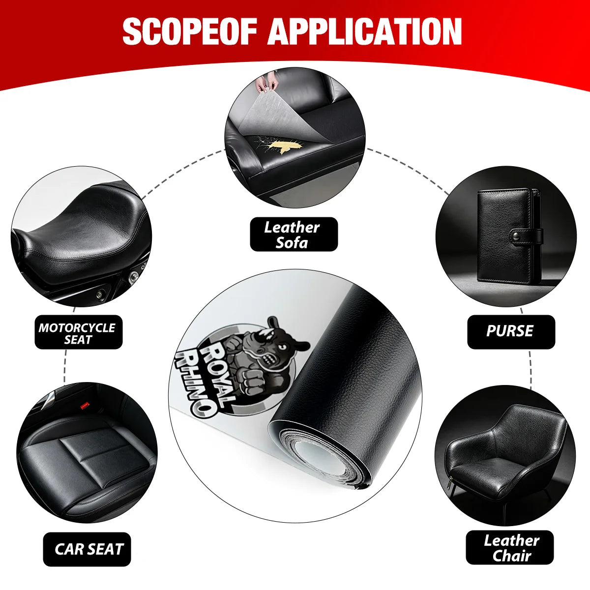 Self Adhesive Leather Repair Tape DIY Black Repair Tape for Sofa Car Seats Handbags Jackets Furniture Patch Leather Patch Qme