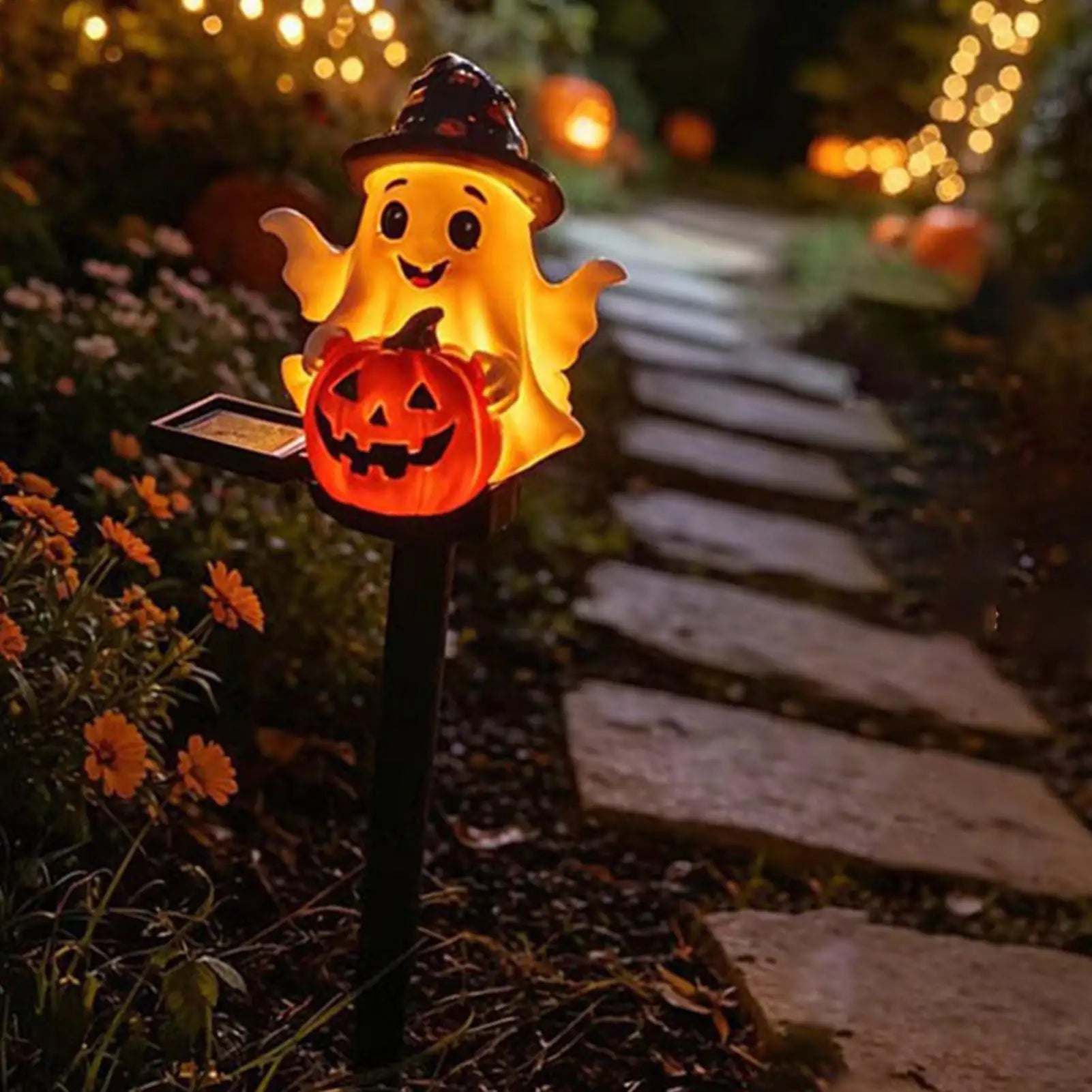 Solar Halloween Lights Spooky Weatherproof Outdoor Decoration Ghost Qme