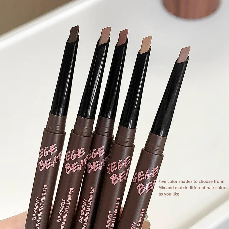 2-in-1 Brow Pencil & Eyebrow Dye Dual Ended Eyebrow Makeup with Pencil and Mascara Natural Look Waterproof Long Lasting Brow Kit Qme
