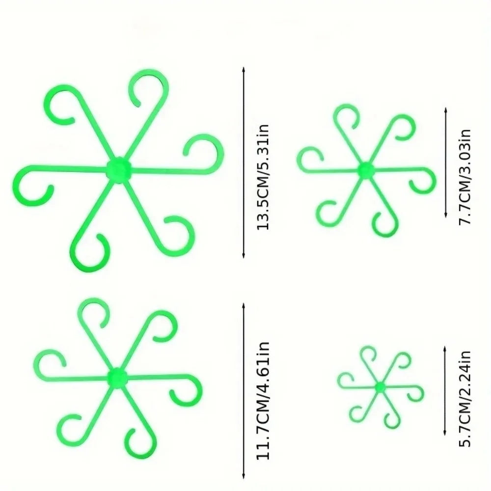 4Pcs Plant Stem Support Clips Turtle Back Bamboo Flower Stem Fixing Rack Climbing Support Holder Hydroponic Tree Branch Fixation Qme green-4pcs