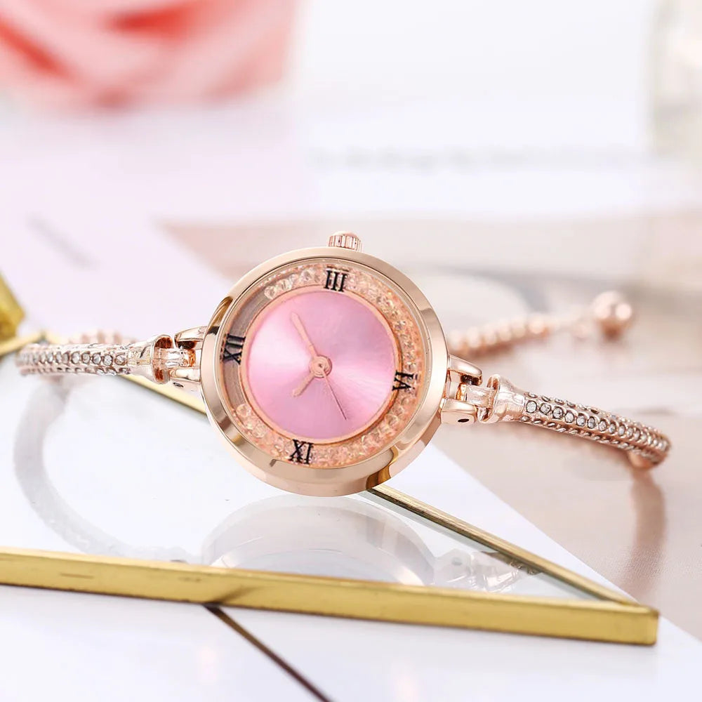 Moda feminina relógio pulseira fina feminino analógico relógios de quartzo relógio relojes Qme