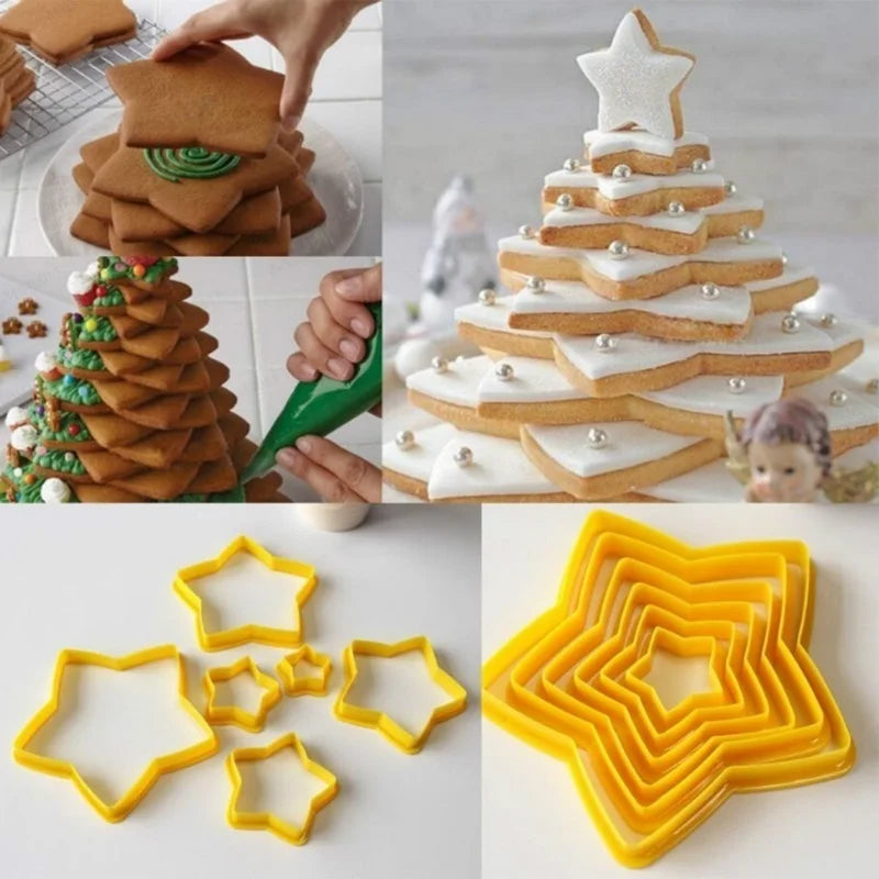 6Pcs Heart Cookie Biscuit Fondant Cake Cutter Decor Tools Mold Sugar Crafts Set Plastic Cookies Cutter Star/ Flower /heart Molds Qme