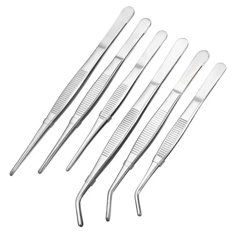 Stainless Multifuctional Steel Elbow Tweezers Aquarium Clip Long Qme