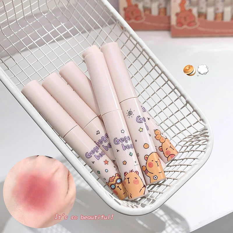 Lip Mud Kawaii Capybaras Velvet Nude Lipstick Matte Texture Silky Qme