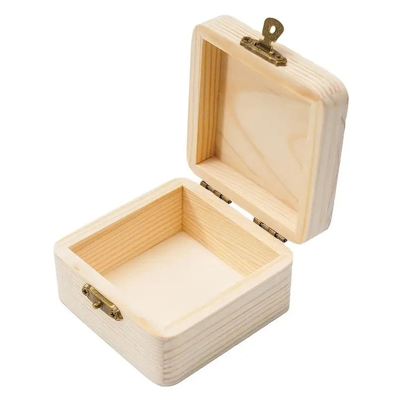 8x8x4 Plain Natural Wooden Packing Box Storage Home Sundries Qme