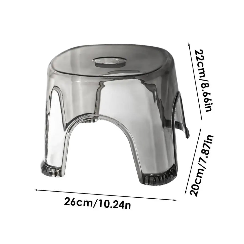 Clear Bathroom Step Stool Non-slip and Waterproof Transparent Stool Clear Stool for Bathroom Bedside Small Shower Spaces Corner Qme Grey