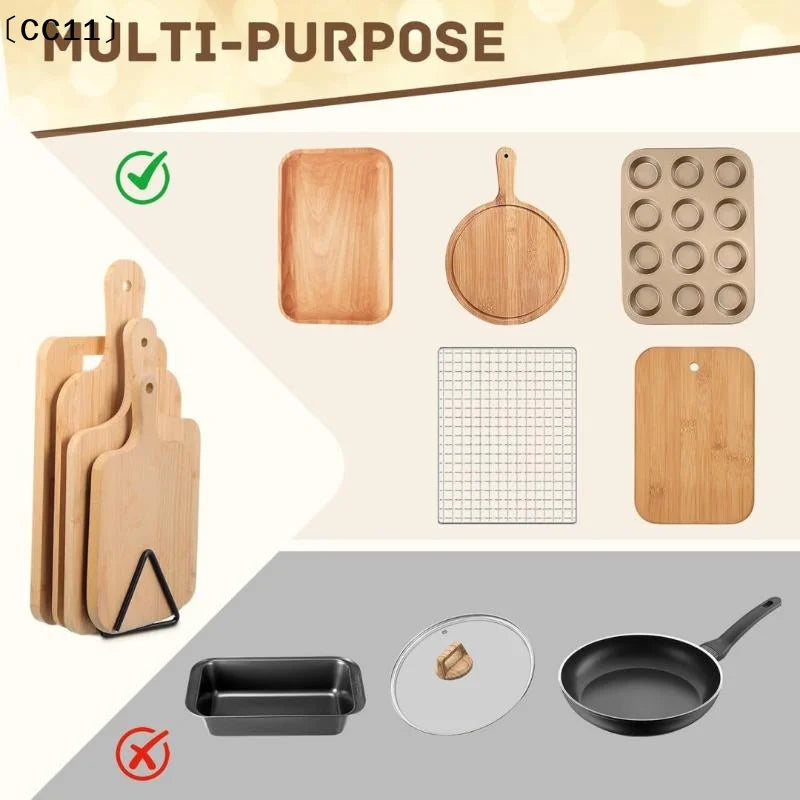 Iron Cutting Board Stand Kitchen Storage Rack Boards Organizer Qme