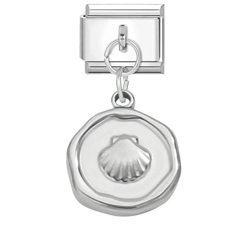 Wholesale Fashion Round Moon Shell Heart Seahorse Italian Charm Link