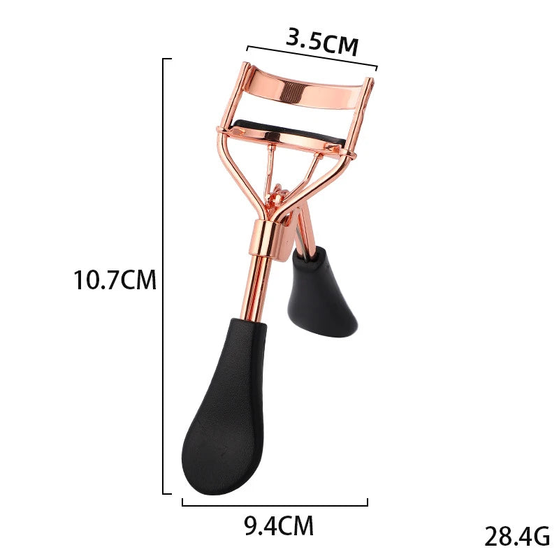 Wide Angle Eyelash Curler Ergonomic Non-slip Curling Tool Long Qme Black gold