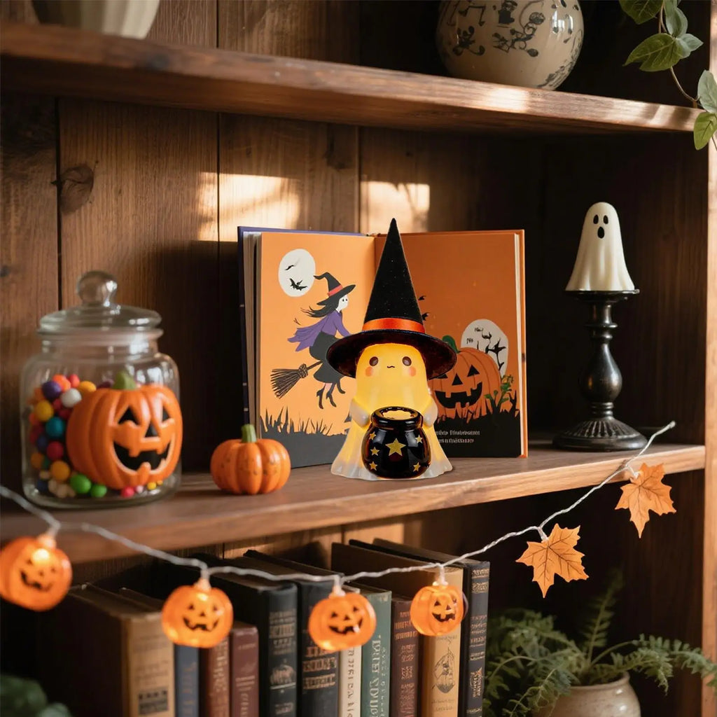 Light Up Ghost Halloween Decor Resin Decorations Indoor Led Spooky Qme
