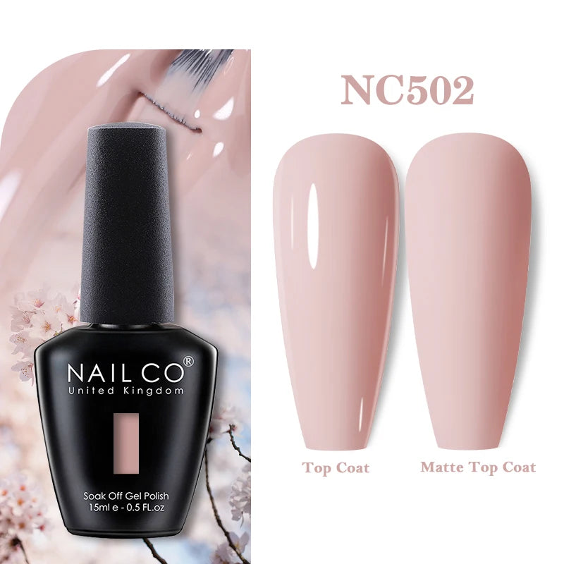 NAILCO Rubber Base Gel Polish Milky Pink Jelly White Beige 6Colors