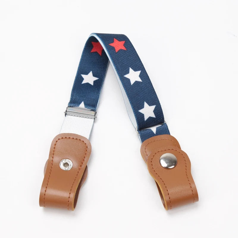 New Child Kids Buckle-Free Elastic Belt No Buckle Stretch Belt for Boys Girls Adjustable Children for Jeans Pants Lazy Belts Qme