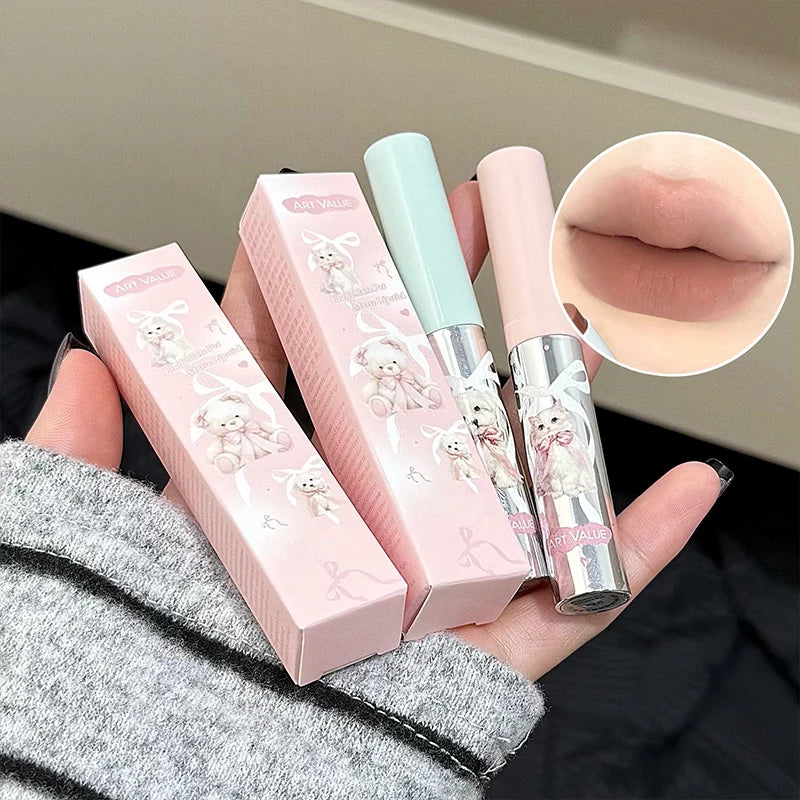 Art Value Velvet Cute Lipstick Matte Soft Mist Colorful Lip Stain Long Lasting Nude Red Lip Tint Pen Nourishing Makeup 6 Colors Qme