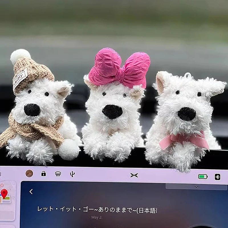 Cute Puppy Car Windshield Wiper Decorations Interior Plush Doll Qme
