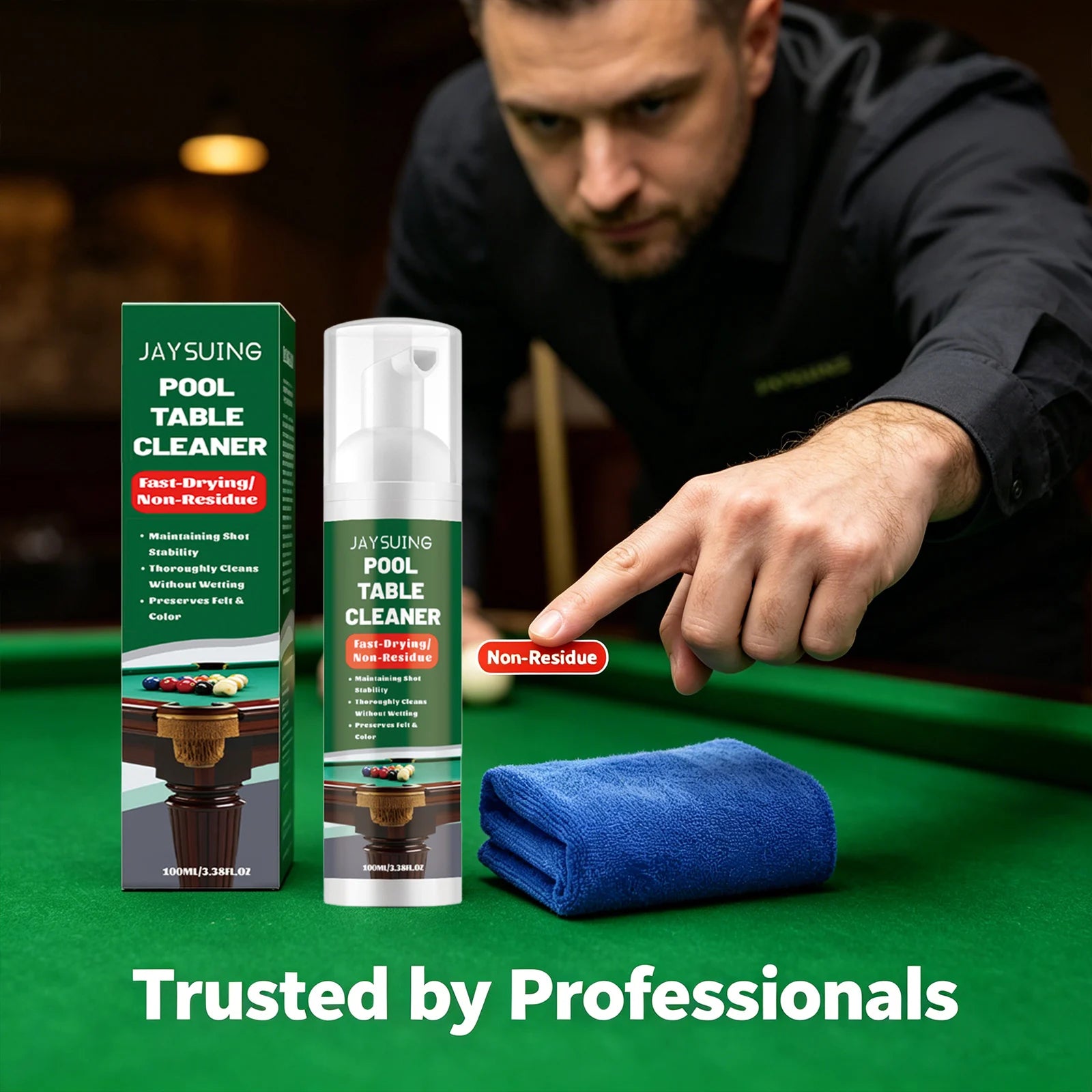 Pool Table Cleaner Removing Stubborn Stains Keep Table Smoothing Improve Ball Speed Fast-Drying Non-residue Felt Cleaning Spray Qme