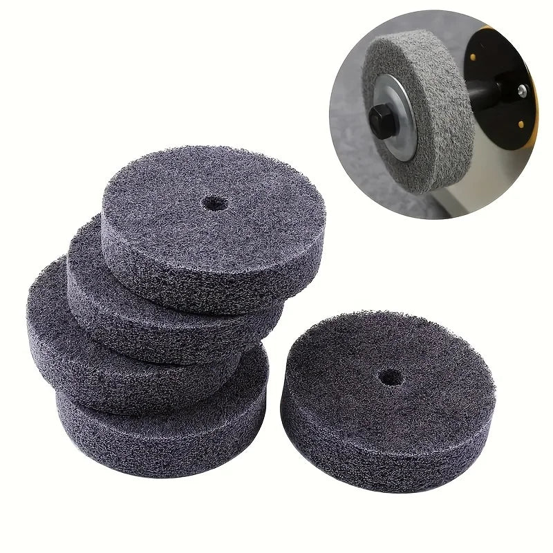 1pc/3pcs 3-inch fiber polishing wheels - 3/8-inch bore replacement grinding wheels for desktop polishers and grinders Qme