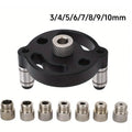 3-10mm Woodworking Self-Centering Dowel Jig Handheld Drill Guide Locator Straight Holes Wood Panel Hole Puncher Locator Tool Qme Black Set C