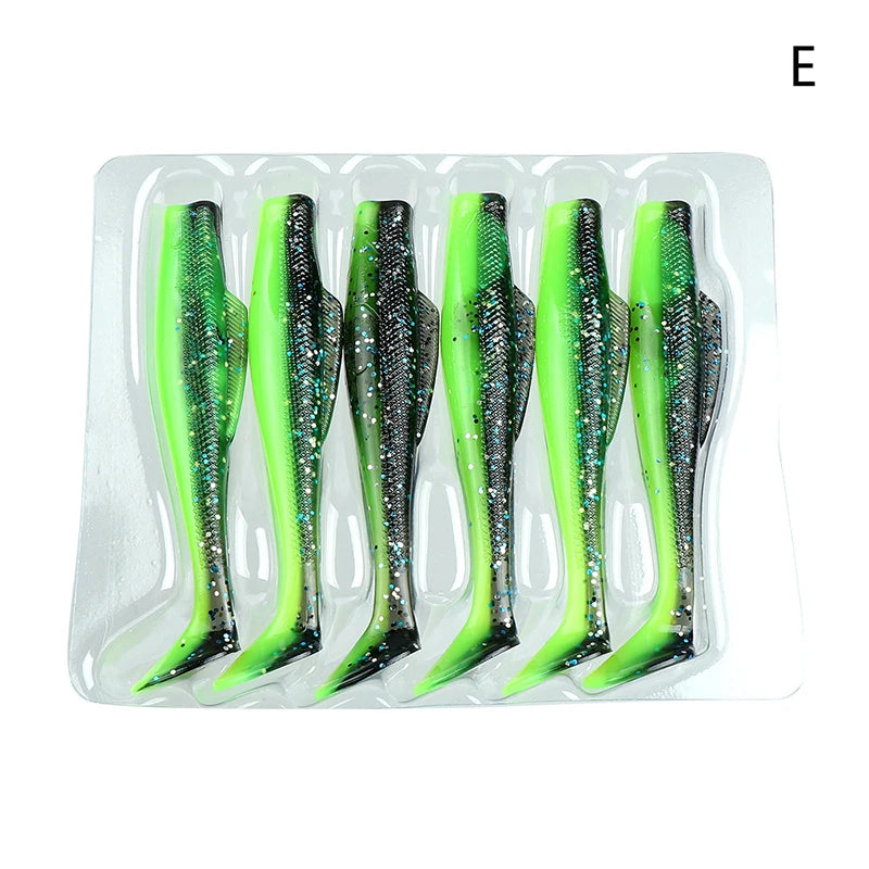 Lot Soft Swimbait Floating T-tail Fishing Lure TPR Paddle Tail Qme E