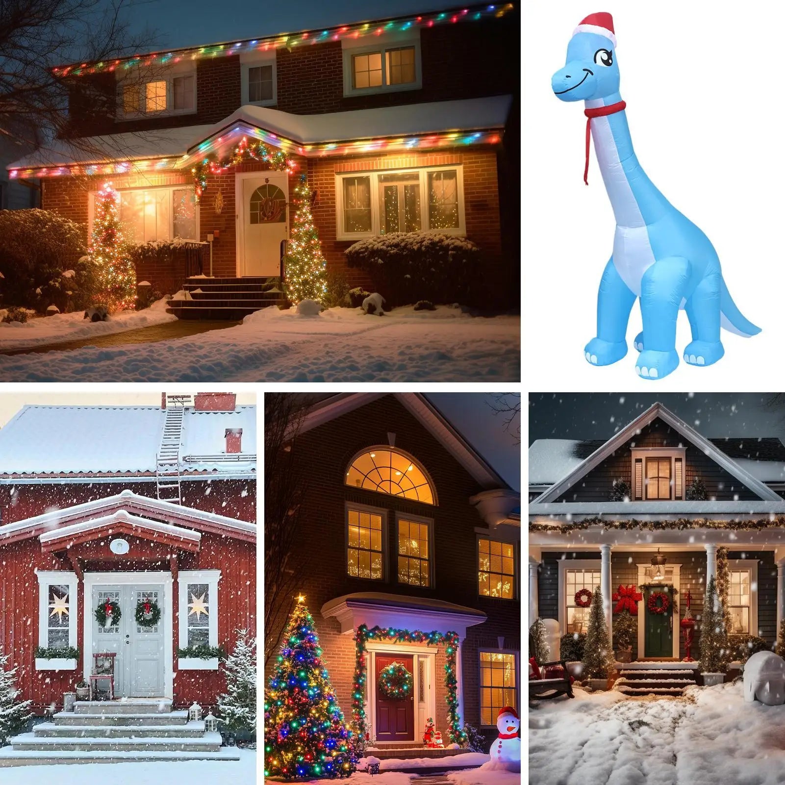 Christmas Blow Ups 11 8Ft LED Light Dinosaur Cute Outside Decorations Qme