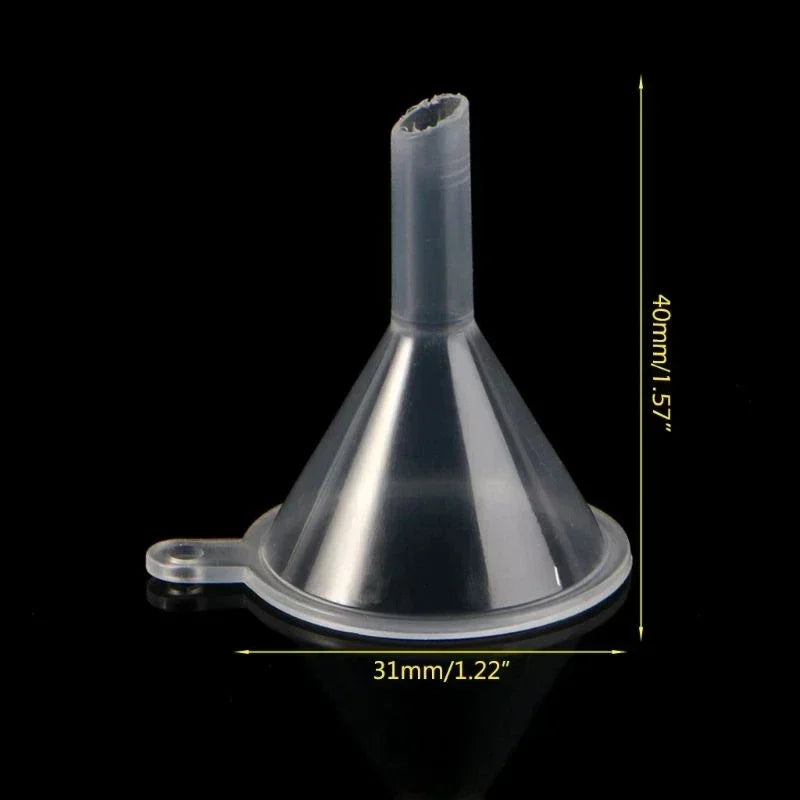 100pcs/lot Plastic Small Funnels For Perfume Mini Liquid Oil Funnels Kitchen Gadget Empty Bottle Packing Tools Qme