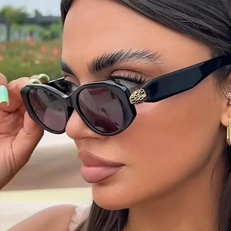 Irregular Y2K Cat Eye Sunglasses Women for Men Luxury Brand Designer Vintage Sun Glasses Sexy Ladies Shades UV400 Qme