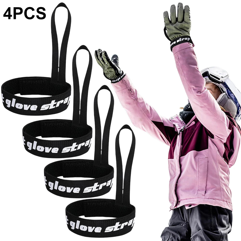 4 Pcs Glove Wrist Strap Anti-Lost Glove Safety Strap Elastic Ski Glove Leash Holder for Camping Skiing Outdoor Activities Qme