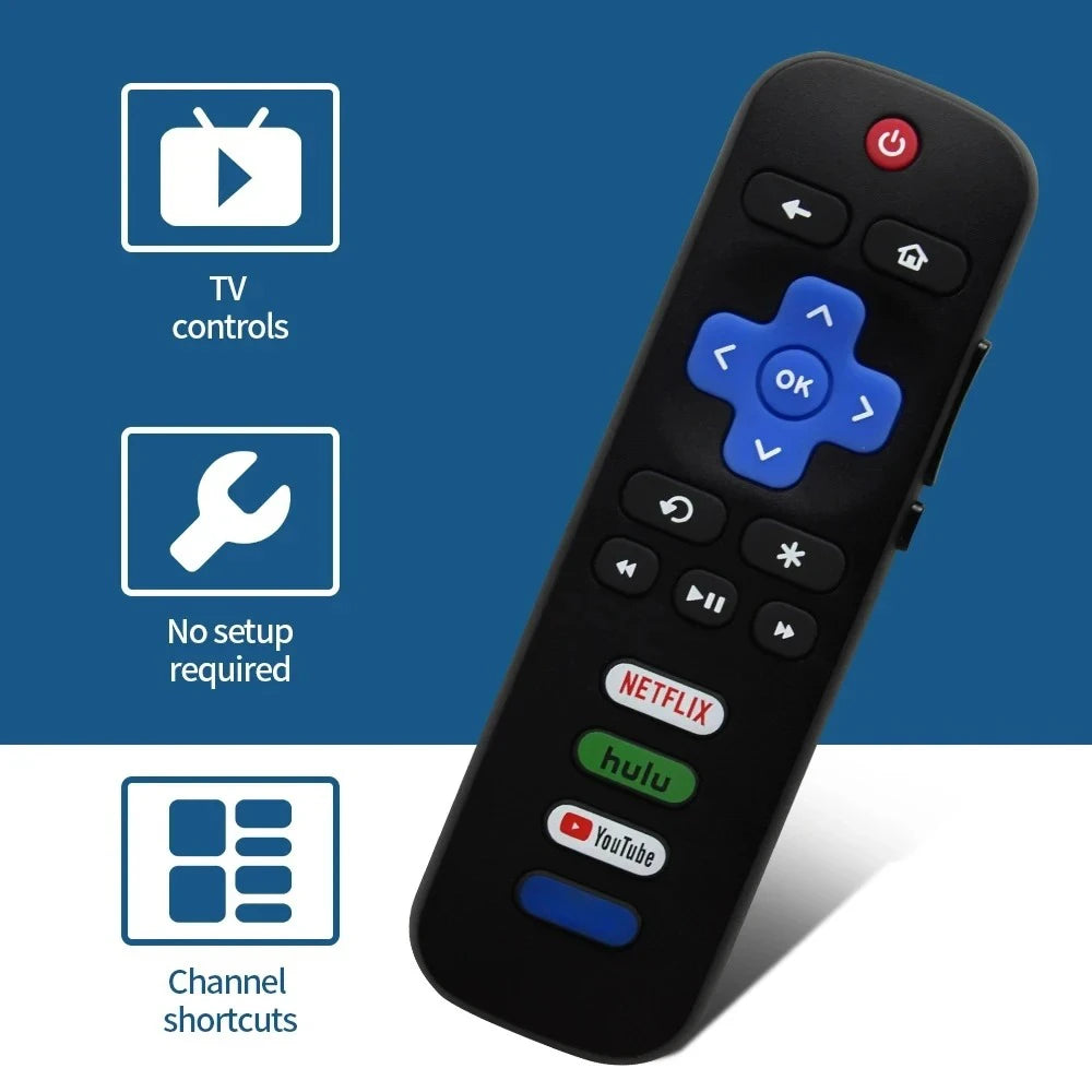 Universal Remote Control for Roku Series TV NETFLIX HD XD XS Streaming Player with Vudu Pandora Youtube Keys Infrared Controller Qme