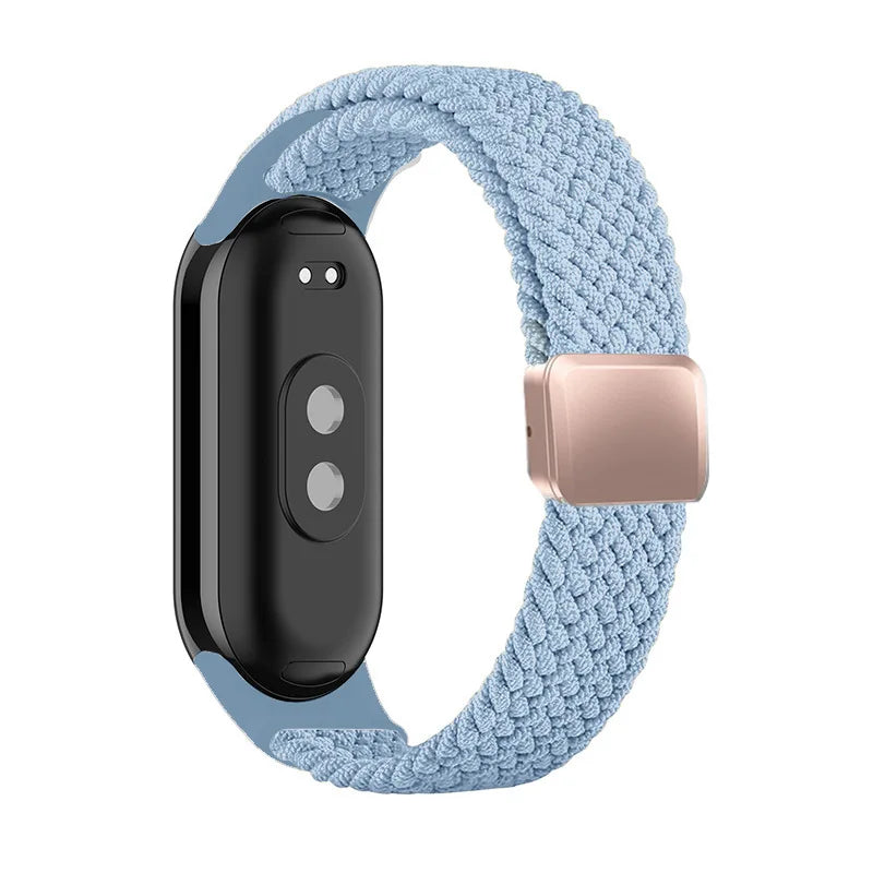 Breathable Elastic Nylon Braided Magnetic Watch Strap Adjustable Replacement Wristband For Xiaomi Watch 8 9 10 Accessory Qme