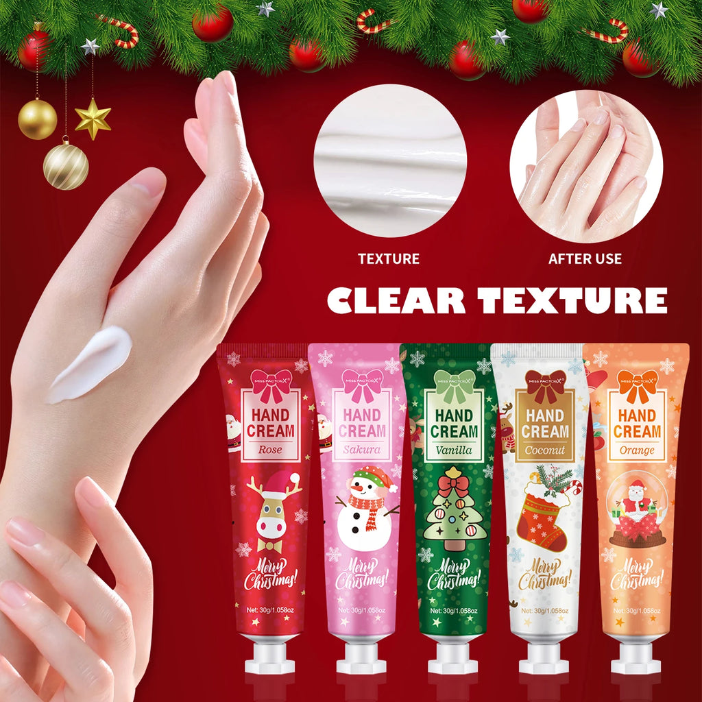 Christmas gift 5/box hand cream set, cream texture, hand cream travel pack, durable moisturizer-30g/piece gift for women Qme