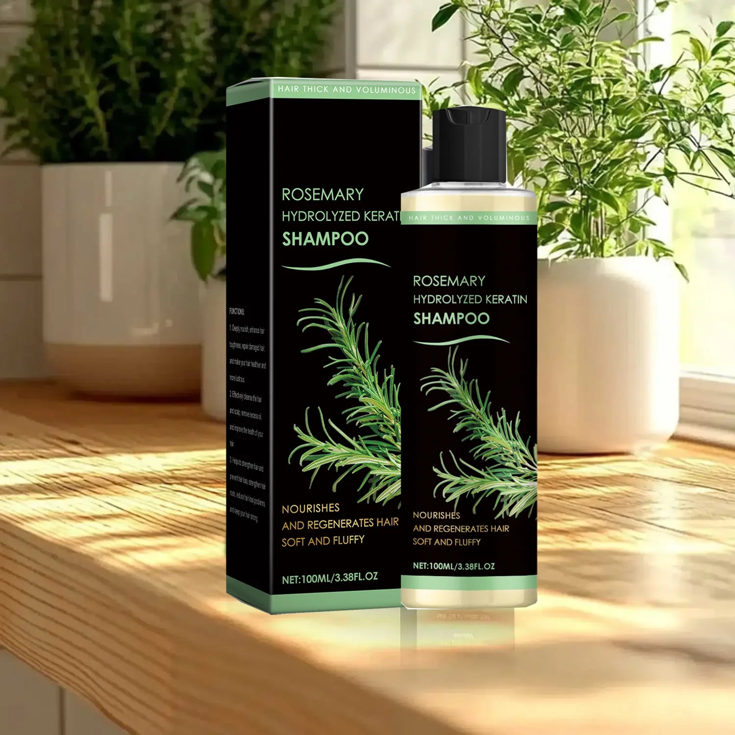 Organic Rosemary Shampoo for Hair Growth Natural Thickening & Strengthening Shampoo with Hydrolyzed Keratin Hair Care Qme