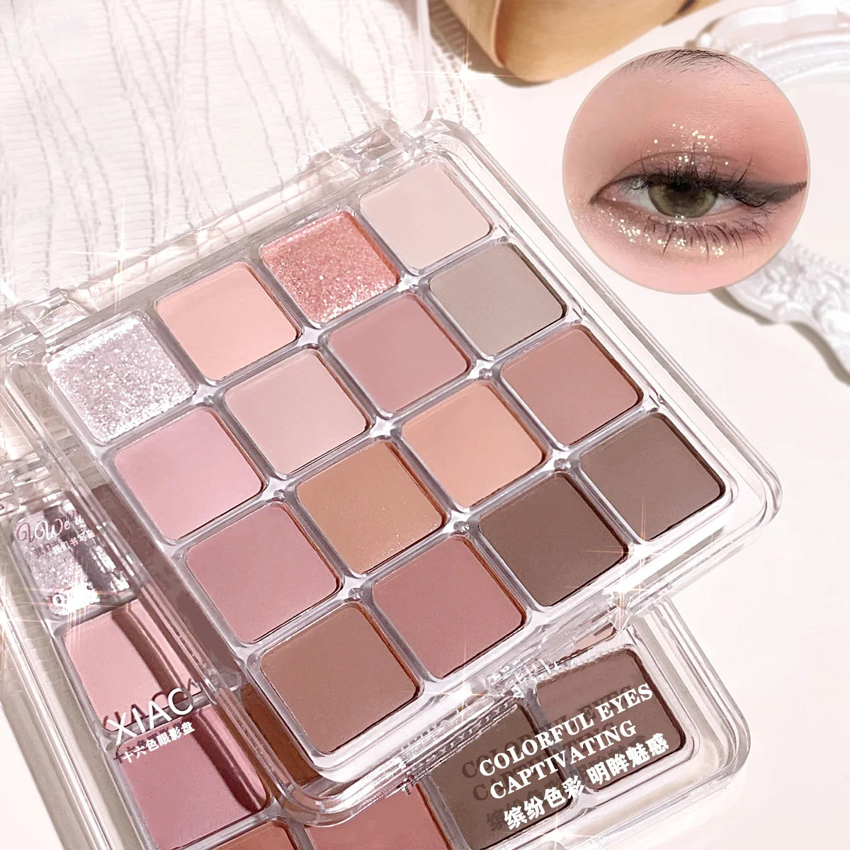XIAOYUMI 16-Color Sunset Contour Highlighter Palette Waterproof Qme