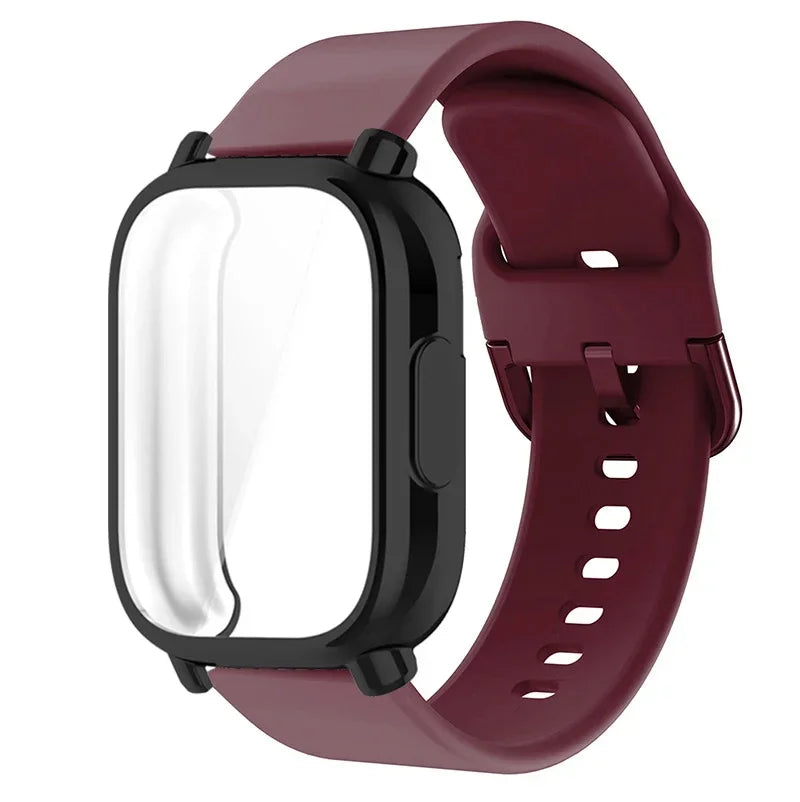 Protector Case+Silicone Strap For Xiaomi Redmi Watch 5 active/5 Lite Full Cover Screen TPU Soft Shell and Breathable Sport Band Qme