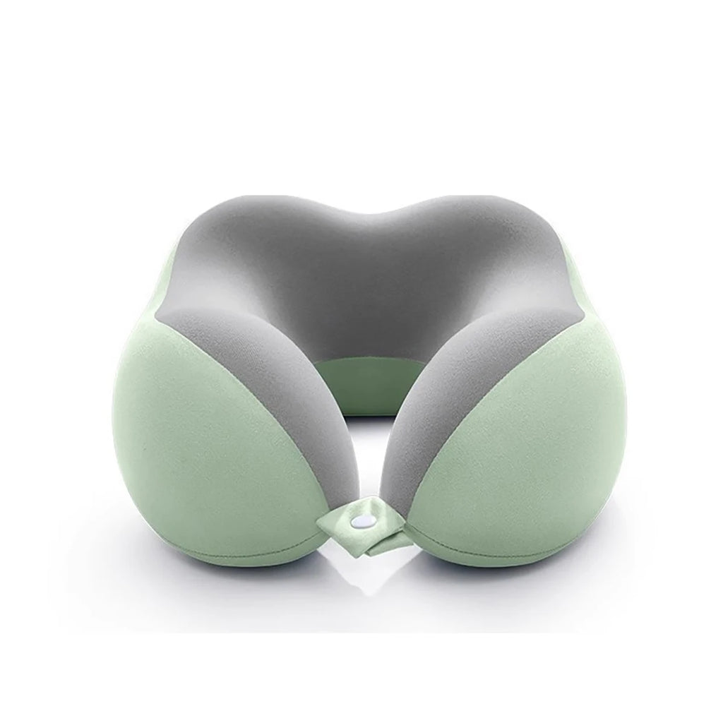 U-shaped Memory Cotton Neck Pillow Portable Travel Nap Office Qme green