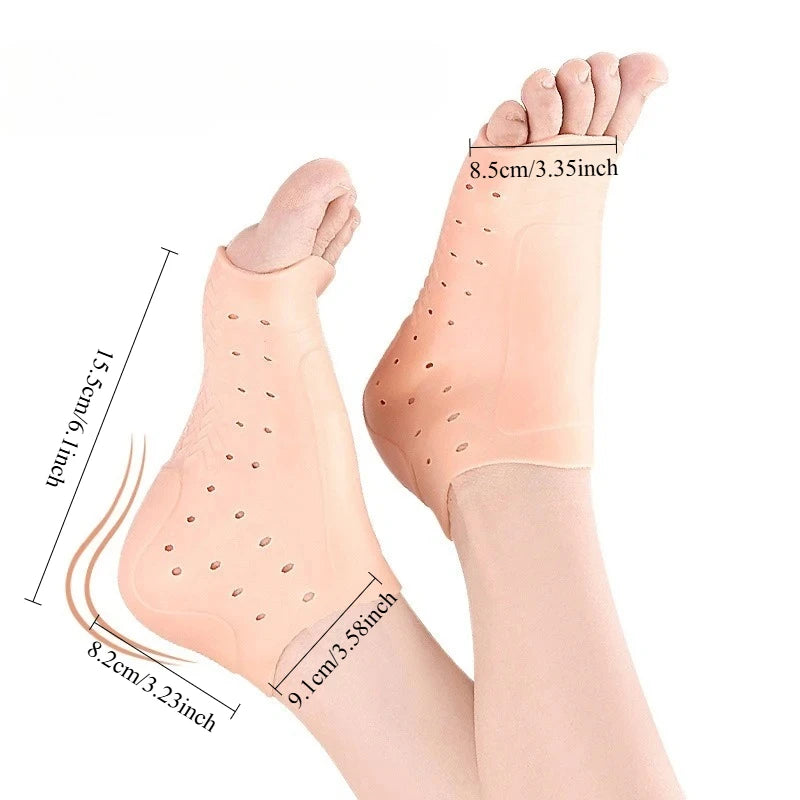 1pair Perforated Heel Cover Soft Shock Absorption Slow Pressure Qme