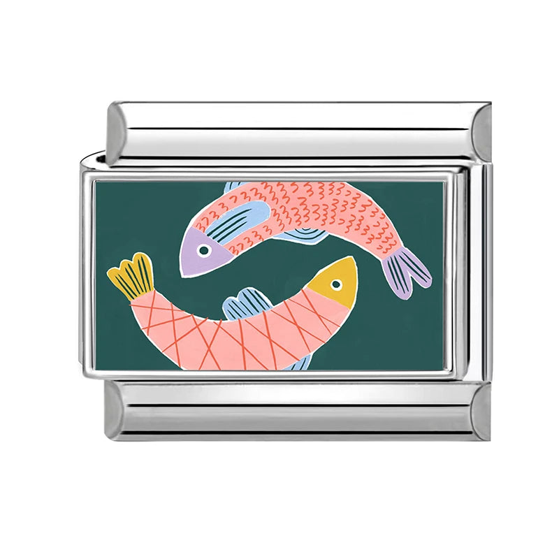 Dropshipping Wholesale Crabs Pattern Fish Shell Whale Italian Charm