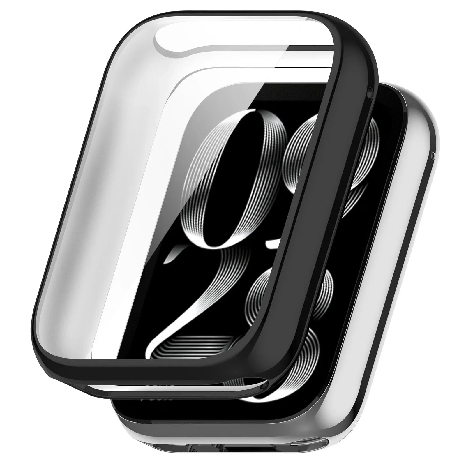 Plating TPU Case for Xiaomi Band 8 Pro 7 Pro Smart Band Full Cover Tempered Glass Screen Protector for Xiaomi Band 8 Pro Case Qme black For Mi Band 8Pro