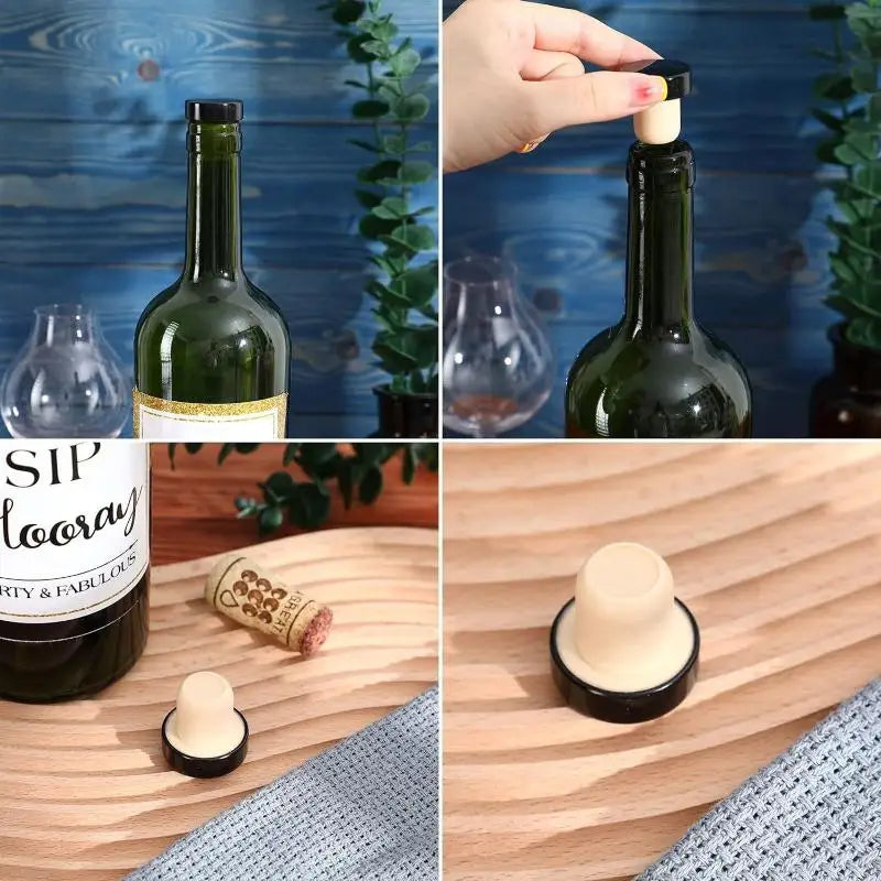 Wine Bottle Cork Stopper T Shaped Tasting Replacement Reusable Glass Qme