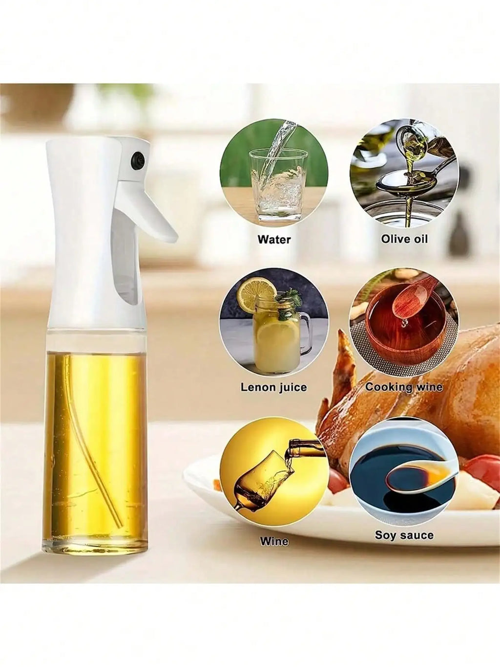 Baking Oil Spray Bottle Kitchen Cooking Olive Distributor Camping Qme