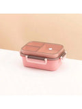 1 Microwave Capable Double-layer Compartment Lunch Box Handle Leak Qme pink 3