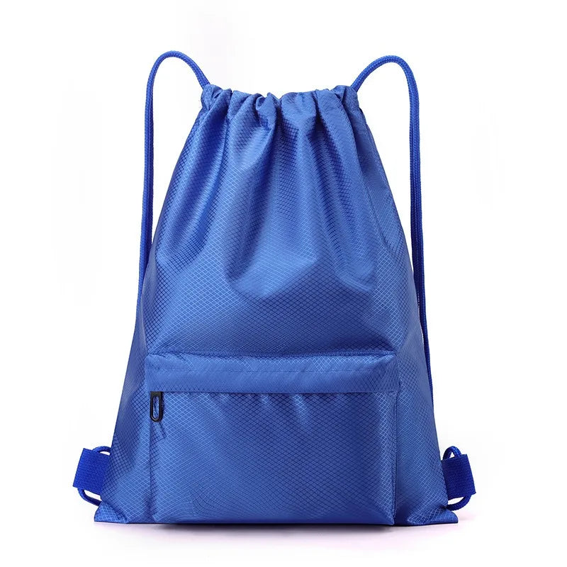 Football Drawstring Gym Bag Large Capacity Multi-color Sports Qme Blue