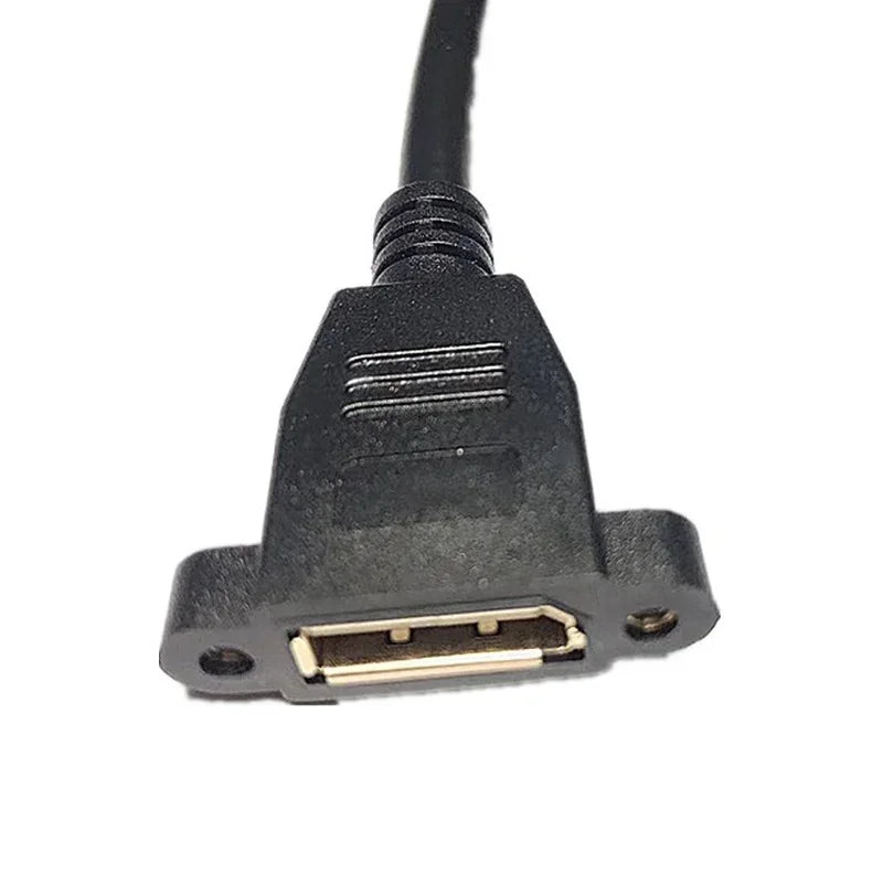 DP1.2 Male and Female Belt Ear Fixing Screws Displayport Revolution Female Extension Line Left and Right Elbows 4K Qme