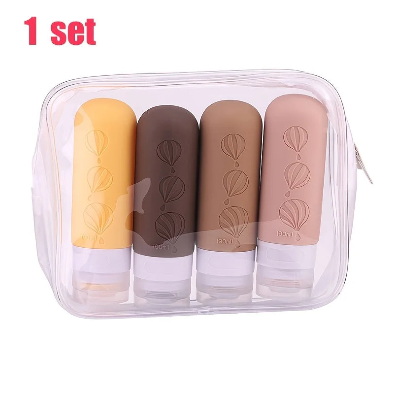 Leak Proof Squeezable Travel Bottles Refillable Containers Shampoo Qme 1 Set