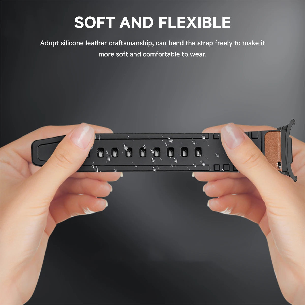 Leather Silicone Hybrid strap for Samsung Galaxy Watch 7 Ultra Smartwatch Band for Galaxy Watch Ultra 47mm Bracelet Belt strap Qme