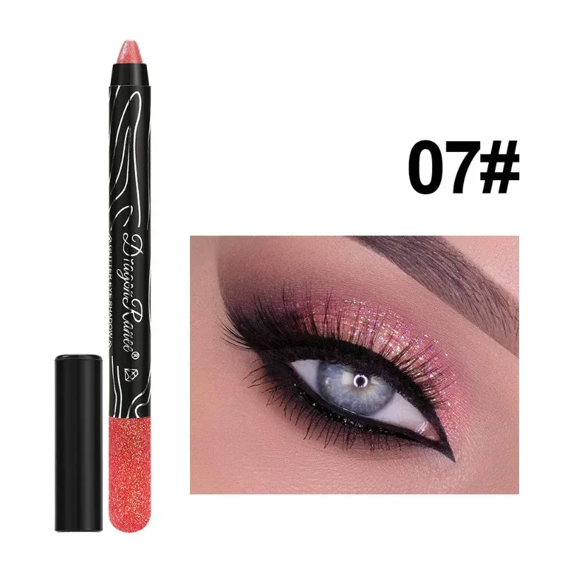 Waterproof Pearlescent Eyeshadow Eyeliner Pencil Lasting Glitter Matte Nude Eye Shadow Makeup Pigment Silkworm Eyeshadow Pen Qme 07