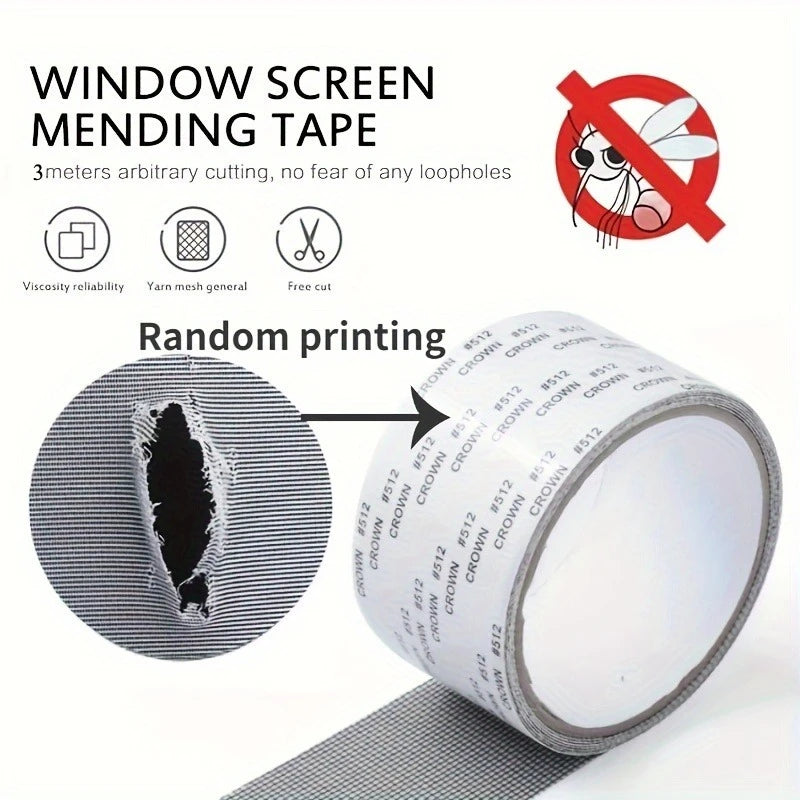 Window Screen Repair Tape,Waterproof Anti-Mosquito Screen Door Repair Sticker,Self-Adhesive Mesh Tape for Window Screen Hole Fix Qme