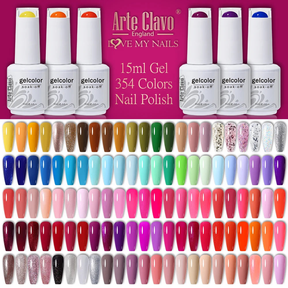 Arte Clavo Gel Nail Polishes Pink Nude Hybrid Lak Manicure Qme