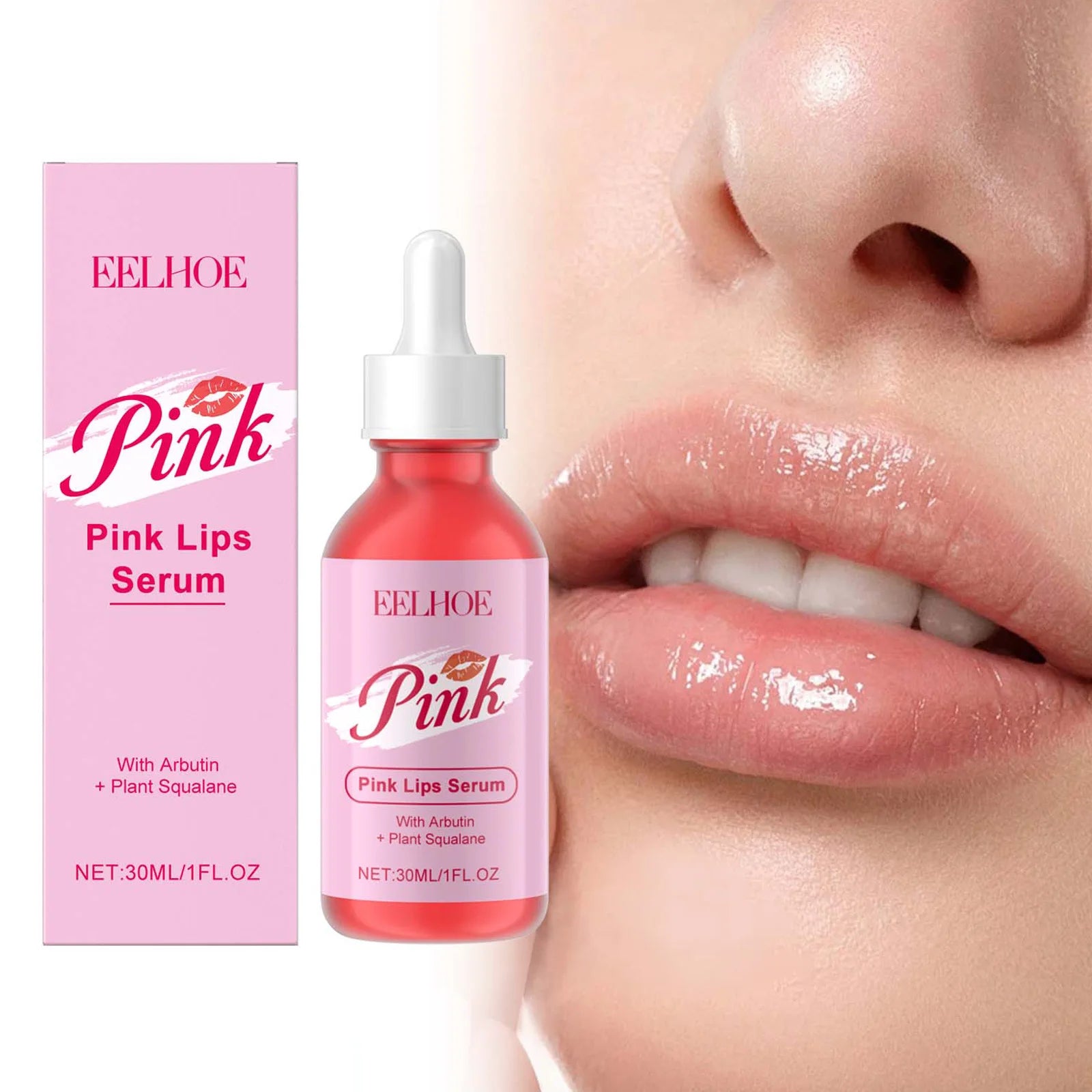 Pink Lip Serum Lip Plumping Essential Oil Lightening Dark Lip Remove Dead Skin Lip Lines Brighten Moisturizer Lip Balm Essence Qme