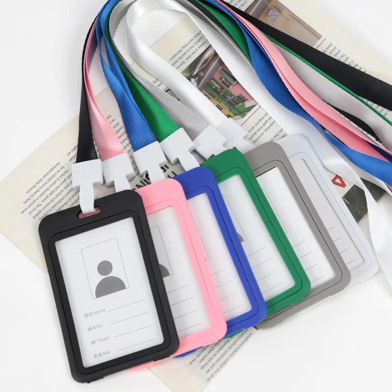 Unisex Work ID Card Holder Lanyard Badge Holders Identification Qme