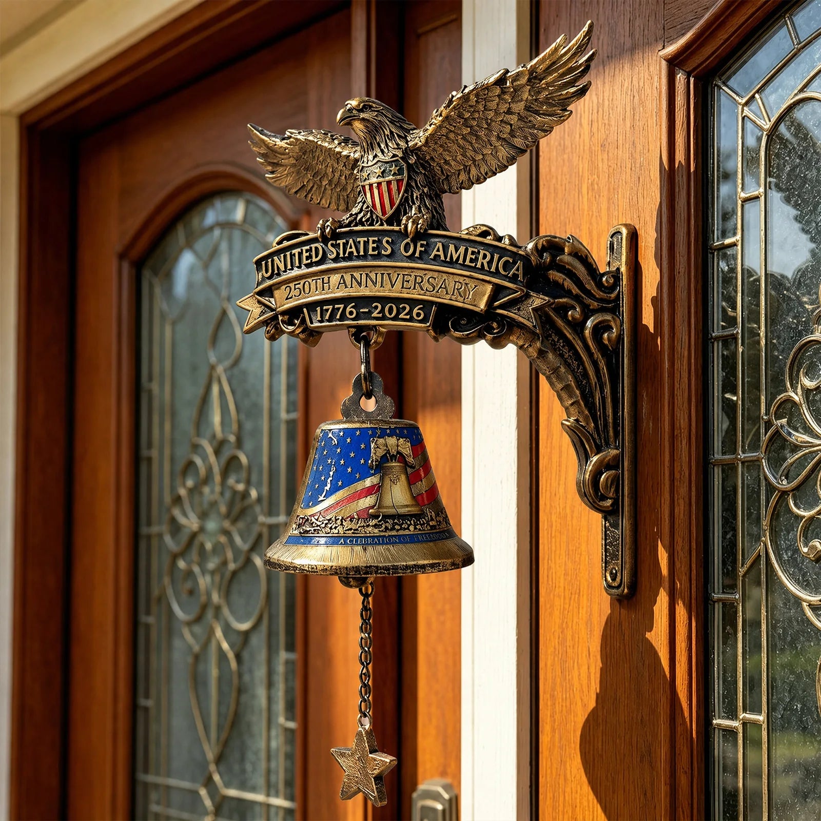 Eagle 250th Anniversary Commemorative Doorbell 1776-2026 Decor Home & Outdoor Doorbell 4th of July for Collectors and Patriotic Qme